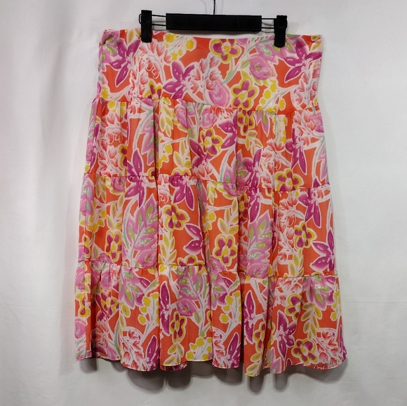 Chaps Dresses & Skirts - Chaps by Ralph Lauren Floral Skirt Women's PL Coral Cottagecore Peasant Coastal